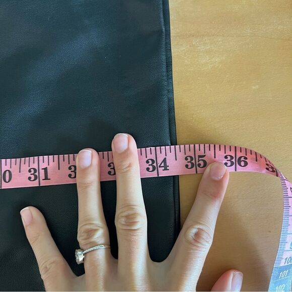 Abercrombie & Fitch Faux Leather Black Mini Dress NEW Size Medium Tall - Picture 10 of 12